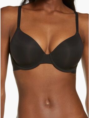 WACOAL SIZE 40D~FULL COVERAGE BACK SMOOTH BLACK BRA~MICRO THIN MATERIAL #853308